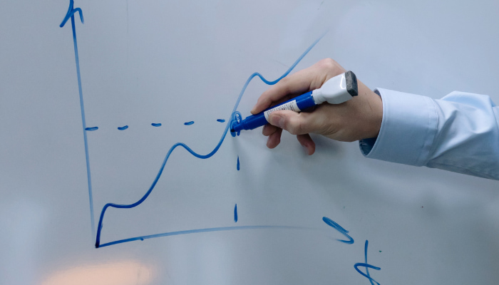 ホワイトボードの経済成長線